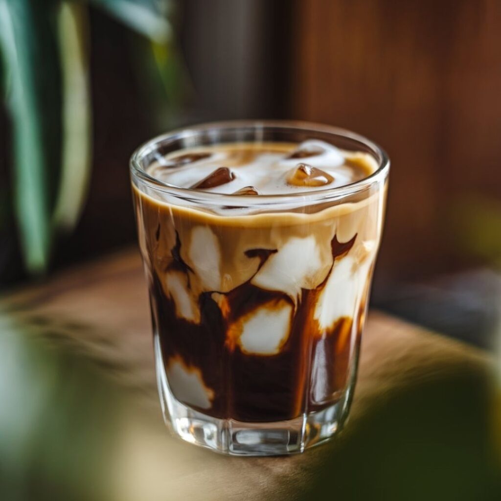 Iced Americano recipe with layered espresso and clear ice