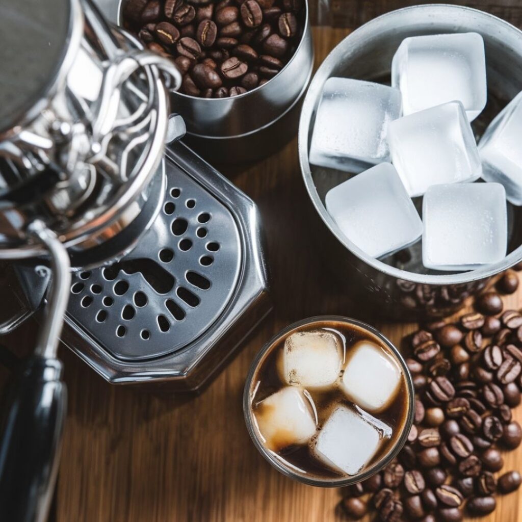 Coffee preparation for Iced Americano recipe