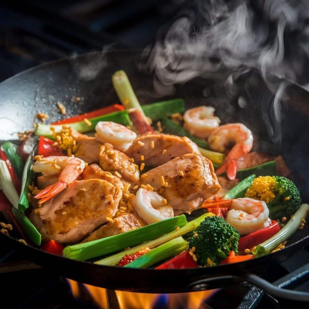 Sizzling Asian Chicken and Shrimp Stir-Fry