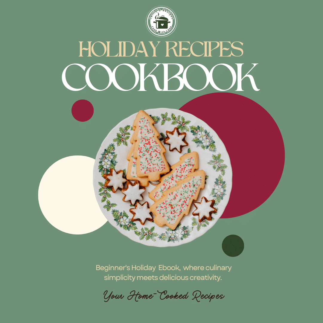 Cover of the 100 Holiday Recipes digital cookbook featuring festive holiday meals